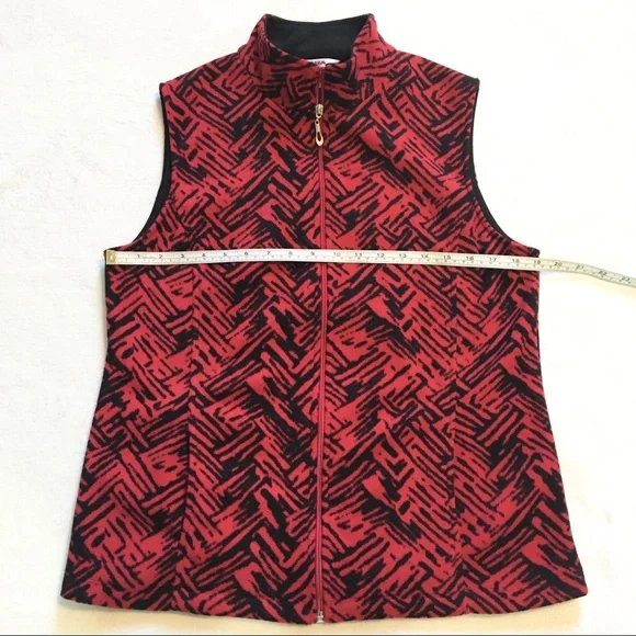 ALIA  Women’s Zip Up Vest Red Black  Size Small - Picture 6 of 6